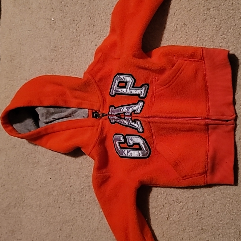 Gap Kids Toddler Orange Fleece Jacket 12-18m